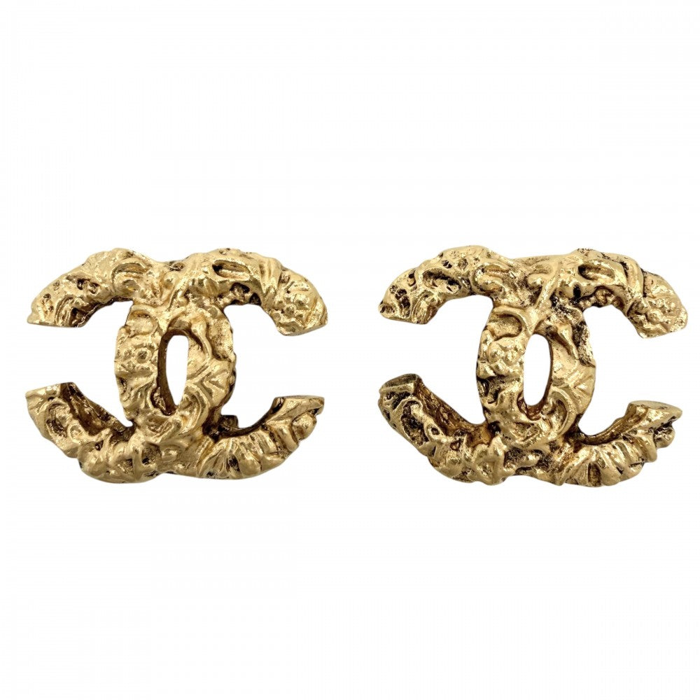 CHANEL シャネル イヤリング マグマ 溶岩 ココマーク アクセサリー GP 93A ゴールド レディース 約8.5g 1993年【中古品】