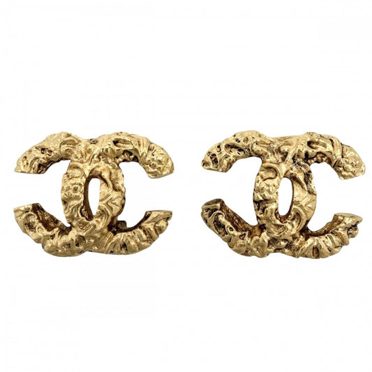 CHANEL シャネル イヤリング マグマ 溶岩 ココマーク アクセサリー GP 93A ゴールド レディース 約8.5g 1993年【中古品】