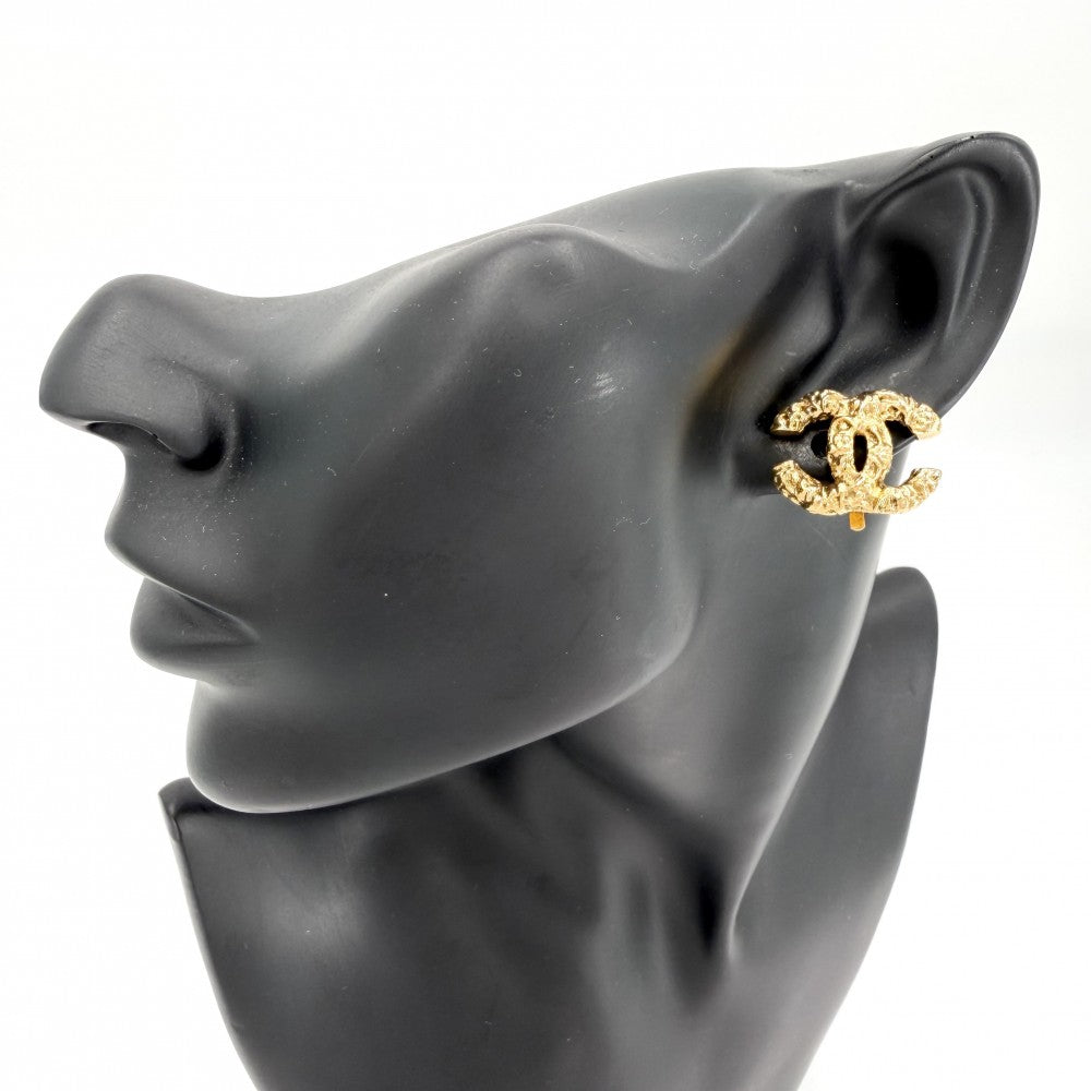 CHANEL シャネル イヤリング マグマ 溶岩 ココマーク アクセサリー GP 93A ゴールド レディース 約8.5g 1993年【中古品】
