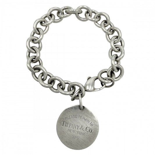 TIFFANY&Co. ティファニー ブレスレット リターントゥ ラウンドタグ ジュエリー アクセサリー シルバー925 レディース 約37.6g【中古品】