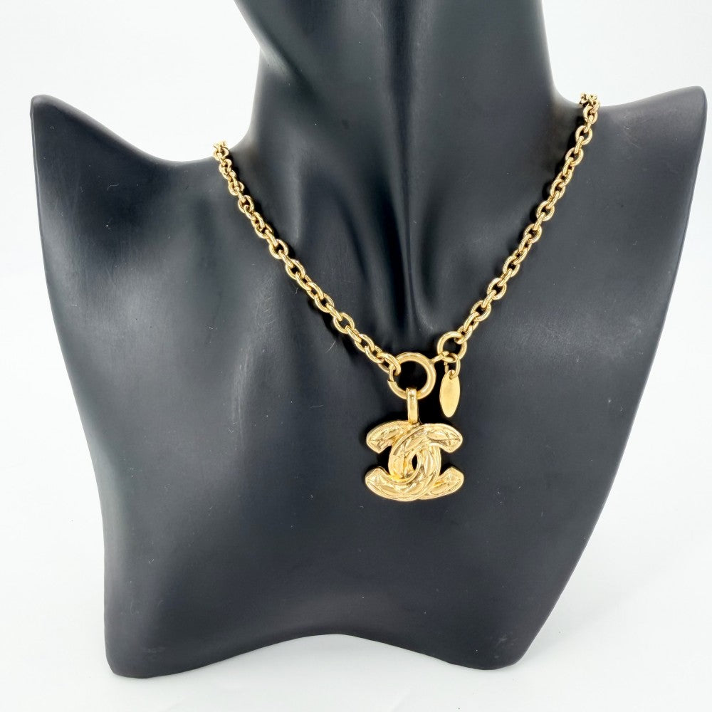 CHANEL シャネル ネックレス マトラッセ ココマーク アクセサリー GP ゴールド レディース 約26.0g【中古品】