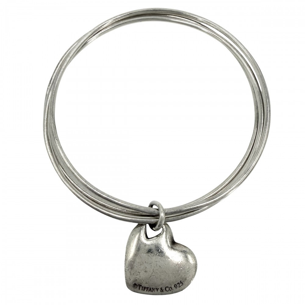 TIFFANY&Co. ティファニー バングル ブレスレット ハート ジュエリー アクセサリー 3連 シルバー925 レディース 約22.6g【中古品】