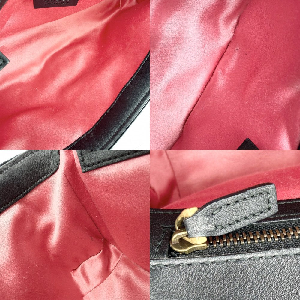 GUCCI グッチ ショルダーバッグ GGマーモント キルティングスモールチェーンショルダー　 ビジュー ハート 443497 ベルベット クリスタル ブラック 黒 アンティークゴールド金具 レディース【中古品】