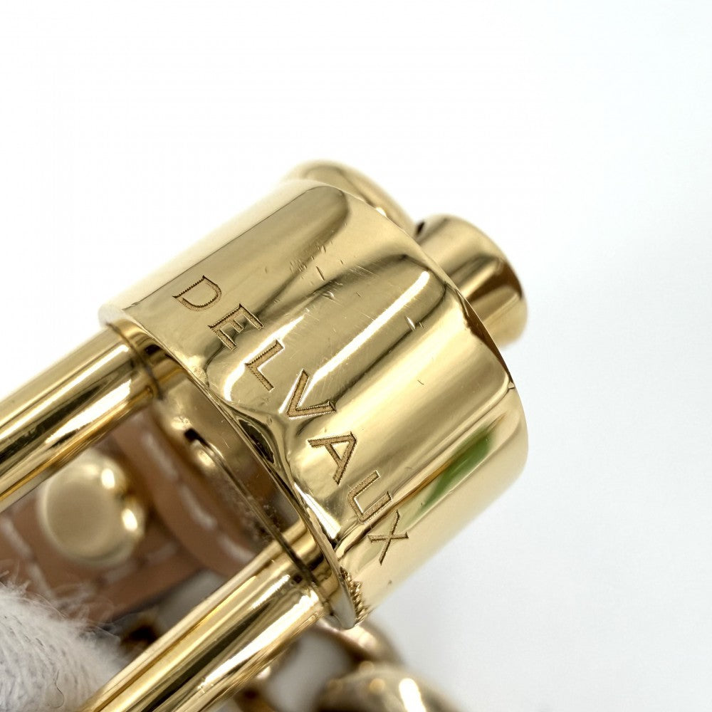 2WAY デルヴォー ミニバケット サーピケ ハンドバッグ ショルダーバッグ DELVAUX レザー ブラウン 茶 ゴールド金具 レディース【中古品】