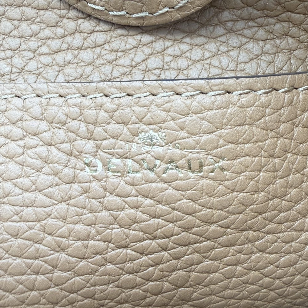 2WAY デルヴォー ミニバケット サーピケ ハンドバッグ ショルダーバッグ DELVAUX レザー ブラウン 茶 ゴールド金具 レディース【中古品】