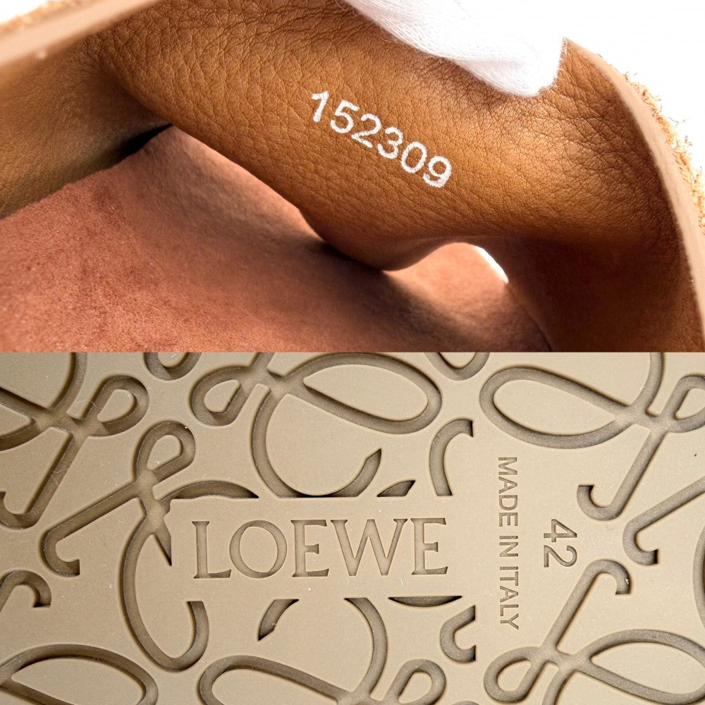 LOEWE ロエベ サンダル フラット ファッションアイテム 42サイズ 約27cm 春 夏 ブラウン 茶 メンズ【中古品】