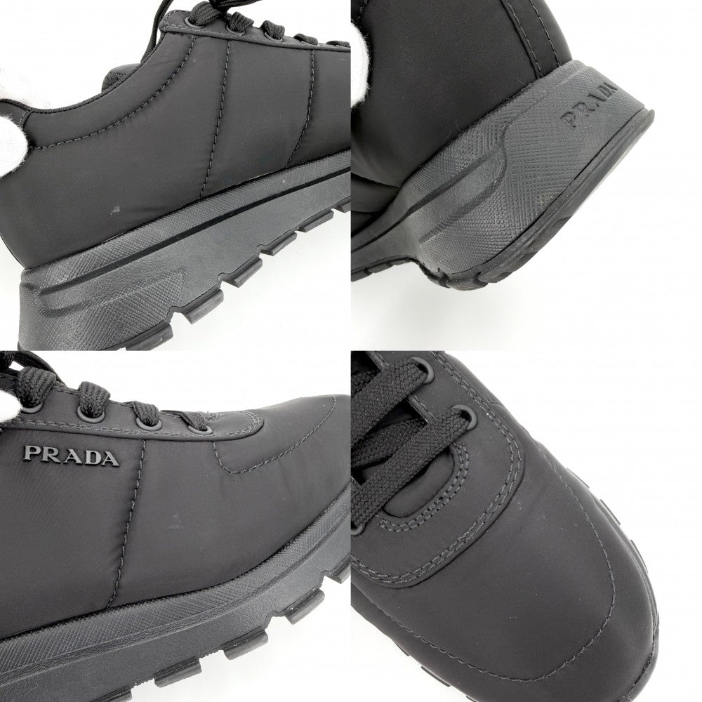 PRADA プラダ スニーカー ロゴ 靴 約26cm 7サイズ 2EG366 ナイロン ブラック 黒 ブラック金具 メンズ【中古品】