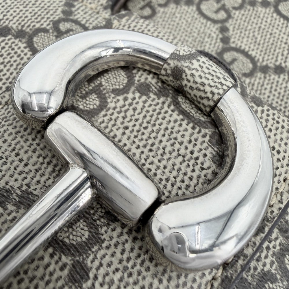 【開店SALE】 GUCCI グッチ ショルダーバッグ ホースビット1955 764155 GGスプリームキャンバス レザー ベージュ シルバー金具 レディース【中古品】