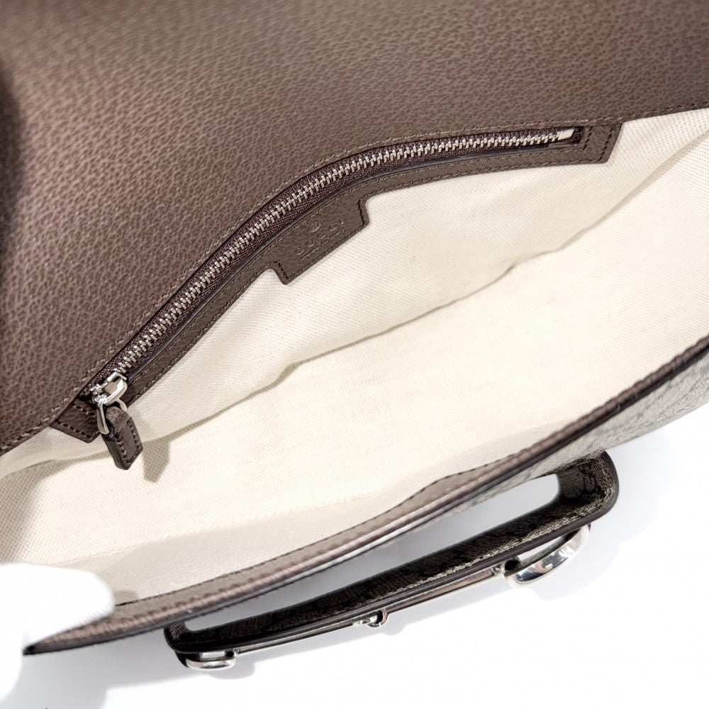 【開店SALE】 GUCCI グッチ ショルダーバッグ ホースビット1955 764155 GGスプリームキャンバス レザー ベージュ シルバー金具 レディース【中古品】