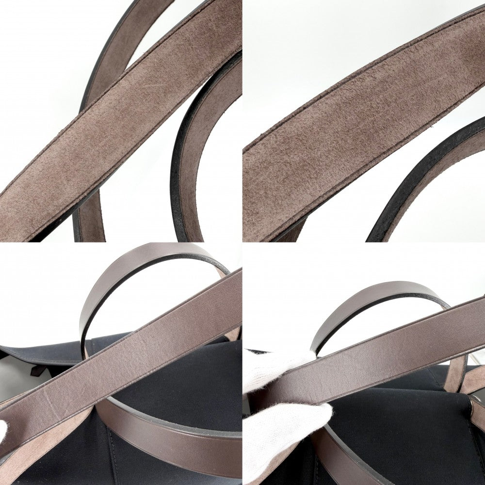 【開店SALE】 HERMES エルメス 2WAY カバックエランPM ハンドバッグ ショルダーバッグ トートバッグ □M キャンバス レザー ブラック 黒 ブラウン 茶 シルバー金具 レディース 2009年【中古品】