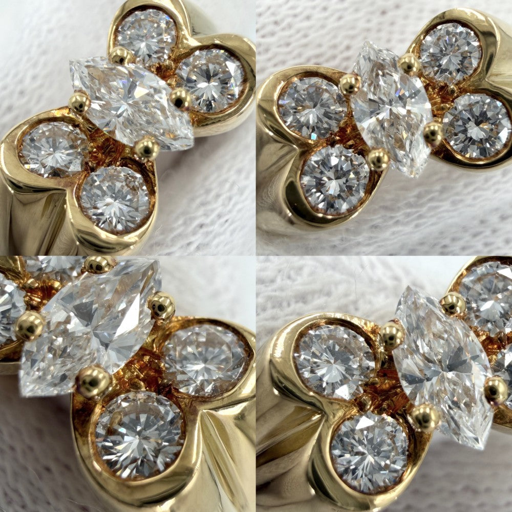 Van Cleef & Arpels ヴァンクリーフ＆アーペル 指輪 セリアリング アクセサリー ジュエリー ヴィンテージ Au750 18金YG K18イエローゴールド ダイヤモンド0.54ct 約11号 ゴールド レディース 約4.0g【中古品】
