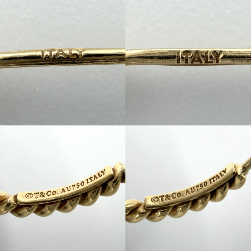TIFFANY&Co. ティファニー ピアス ツイスト フープ ピアス ジュエリー アクセサリー 18金YG Au750 K18イエローゴールド レディース 約5.2g【中古品】