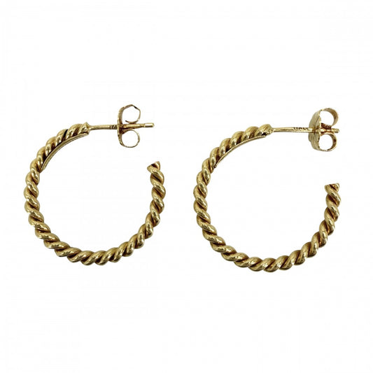 TIFFANY&Co. ティファニー ピアス ツイスト フープ ピアス ジュエリー アクセサリー 18金YG Au750 K18イエローゴールド レディース 約5.2g【中古品】