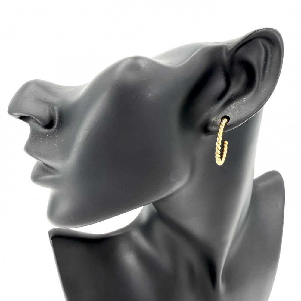 TIFFANY&Co. ティファニー ピアス ツイスト フープ ピアス ジュエリー アクセサリー 18金YG Au750 K18イエローゴールド レディース 約5.2g【中古品】