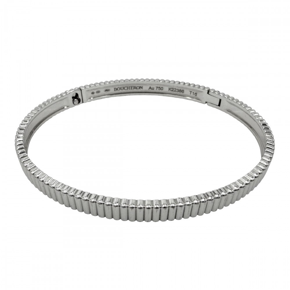 Boucheron ブシュロン バングル キャトルグログラン ジュエリー アクセサリー ブレスレット 18金WG Au750 K18ホワイトゴールド レディース 約21.8g【中古品】