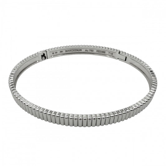 Boucheron ブシュロン バングル キャトルグログラン ジュエリー アクセサリー ブレスレット 18金WG Au750 K18ホワイトゴールド レディース 約21.8g【中古品】
