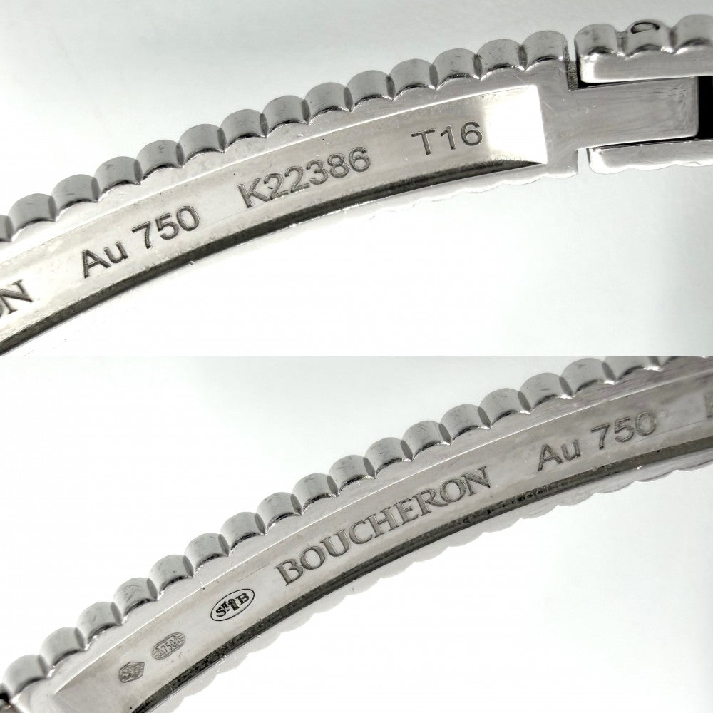 Boucheron ブシュロン バングル キャトルグログラン ジュエリー アクセサリー ブレスレット 18金WG Au750 K18ホワイトゴールド レディース 約21.8g【中古品】