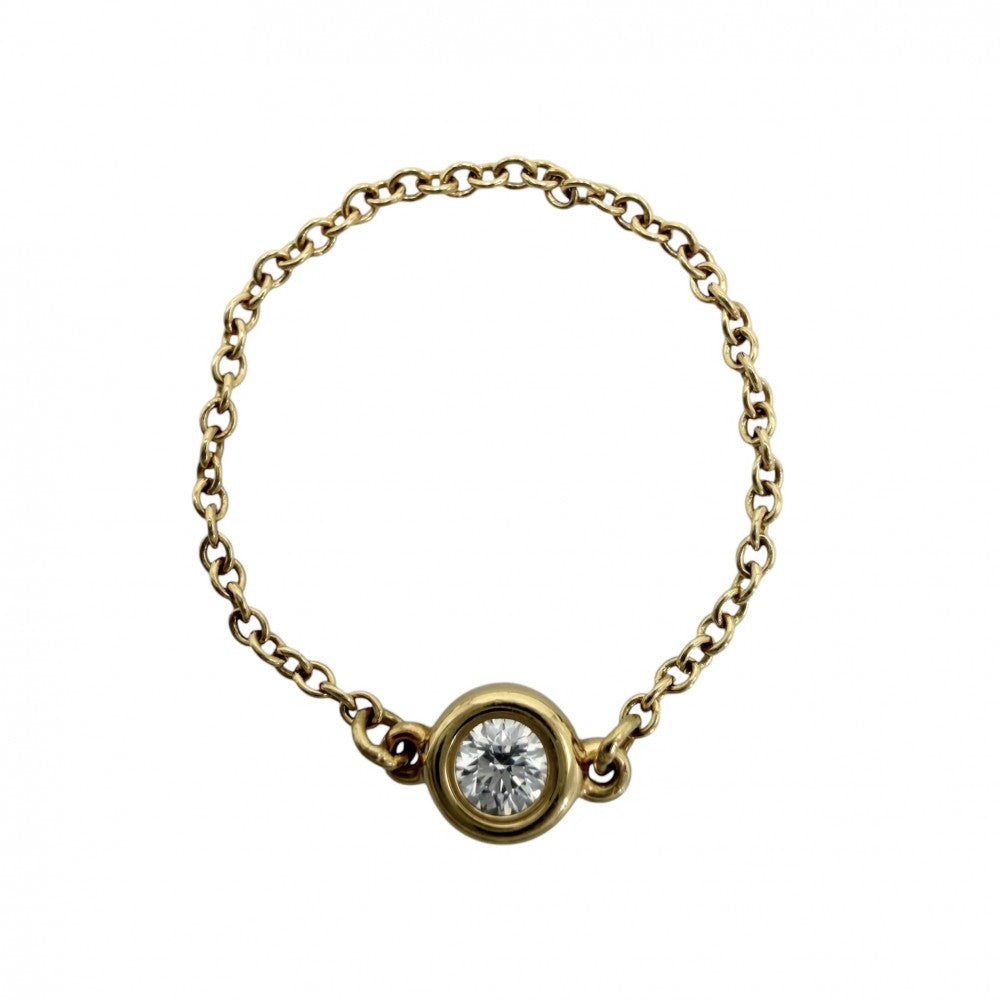 TIFFANY&Co. ティファニー 指輪 エルサペレッティ バイザヤード リング ジュエリー アクセサリー 18金YG Au750 K18イエローゴールド ダイヤモンド0.07ct 約13号 レディース 約0.6g【中古品】