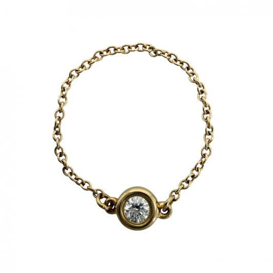 TIFFANY&Co. ティファニー 指輪 エルサペレッティ バイザヤード リング ジュエリー アクセサリー 18金YG Au750 K18イエローゴールド ダイヤモンド0.07ct 約13号 レディース 約0.6g【中古品】