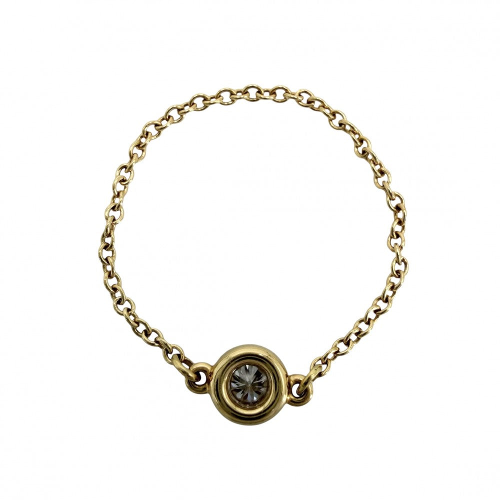 TIFFANY&Co. ティファニー 指輪 エルサペレッティ バイザヤード リング ジュエリー アクセサリー 18金YG Au750 K18イエローゴールド ダイヤモンド0.07ct 約13号 レディース 約0.6g【中古品】