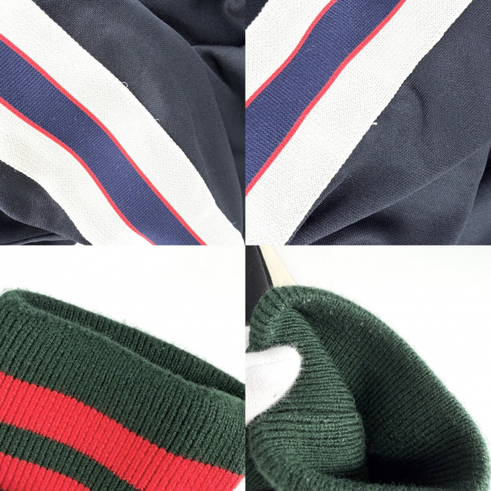 GUCCI グッチ ブルゾン シェリーライン テクニカルジャージ サイドライン アウター 474634 アパレル 服 M ブラック 黒 シルバー金具 春 秋 ポリエステル コットン メンズ【中古品】