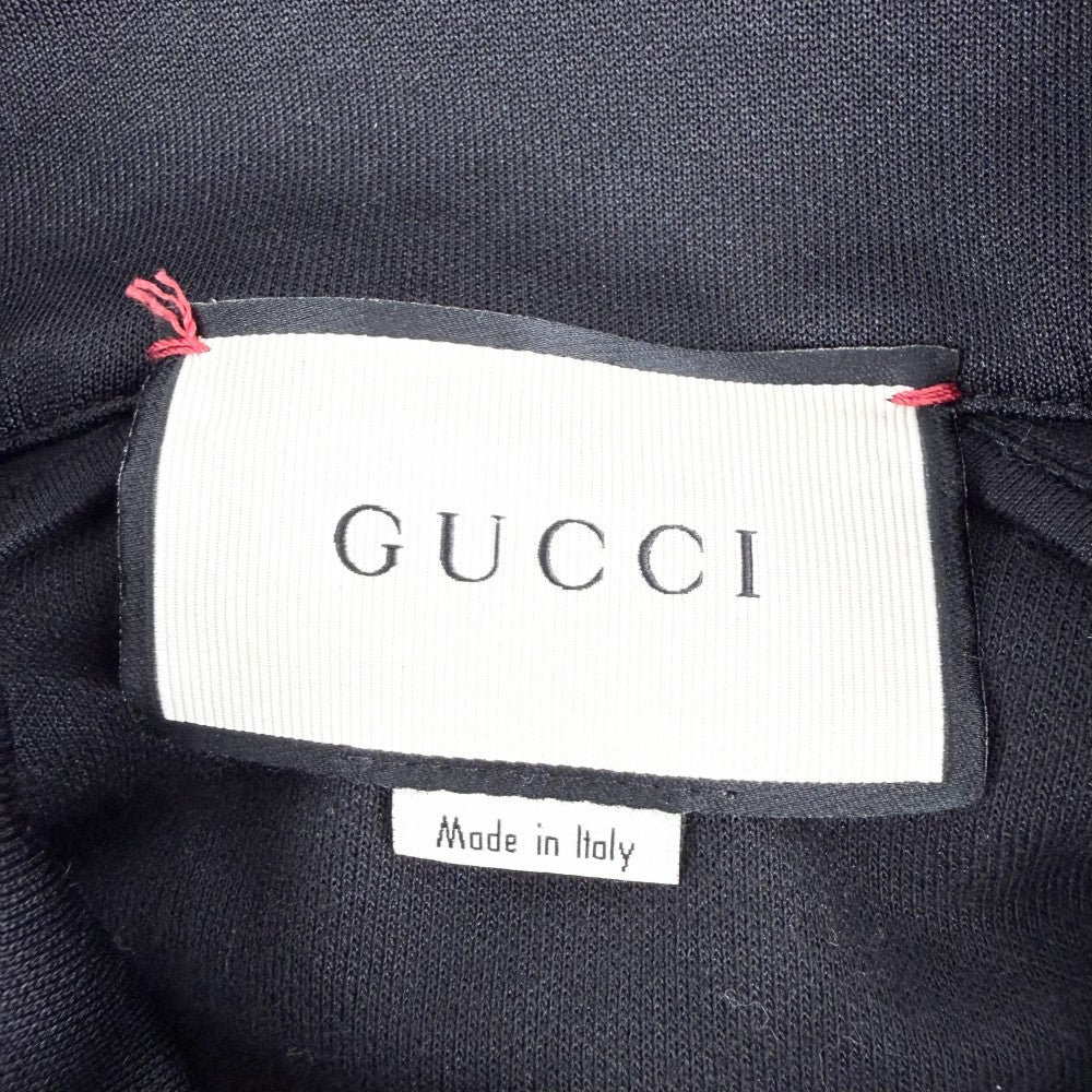 GUCCI グッチ ブルゾン シェリーライン テクニカルジャージ サイドライン アウター 474634 アパレル 服 M ブラック 黒 シルバー金具 春 秋 ポリエステル コットン メンズ【中古品】