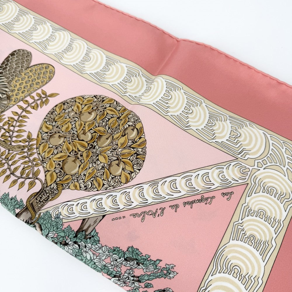 HERMES エルメス スカーフ カレ90 Les Legendes de L'Arbre 木の伝説 ファッションアイテム Carres シルク ピンク レディース【中古品】