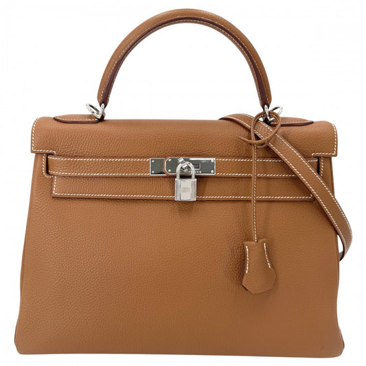 HERMES エルメス 2WAY ケリー32 ショルダーバッグ ハンドバッグ 内縫い 鞄 かばん □E刻印 レザー ブラウン 茶 ゴールド金具 レディース 2001年【中古品】