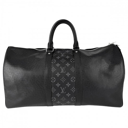 LOUIS VUITTON ルイヴィトン ボストンバッグ 2WAY ショルダーバッグ タイガラマ キーポルバンドリエール50 トラベルバッグ 旅行バッグ M53763 ブラック 黒 シルバー金具 メンズ【中古品】