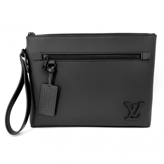 LOUIS VUITTON ルイヴィトン クラッチバッグ LVアエログラム ポシェット・IPAD セカンドバッグ ブラック 黒 かばん 鞄 M69837 レザー ノワール ブラック金具 メンズ【中古品】