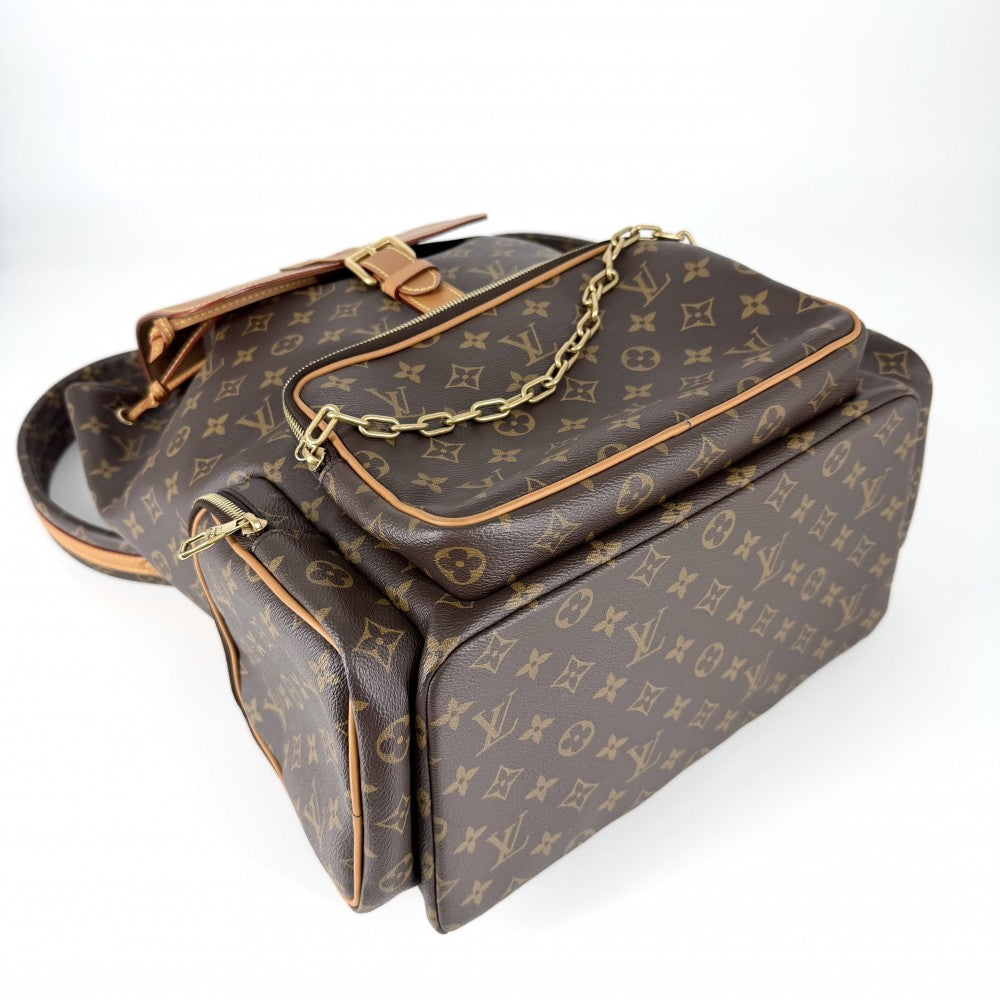 LOUIS VUITTON ルイヴィトン リュック トリオバックパック M44658 モノグラムキャンバス ブラウン 茶 ゴールド金具 メンズ【中古品】