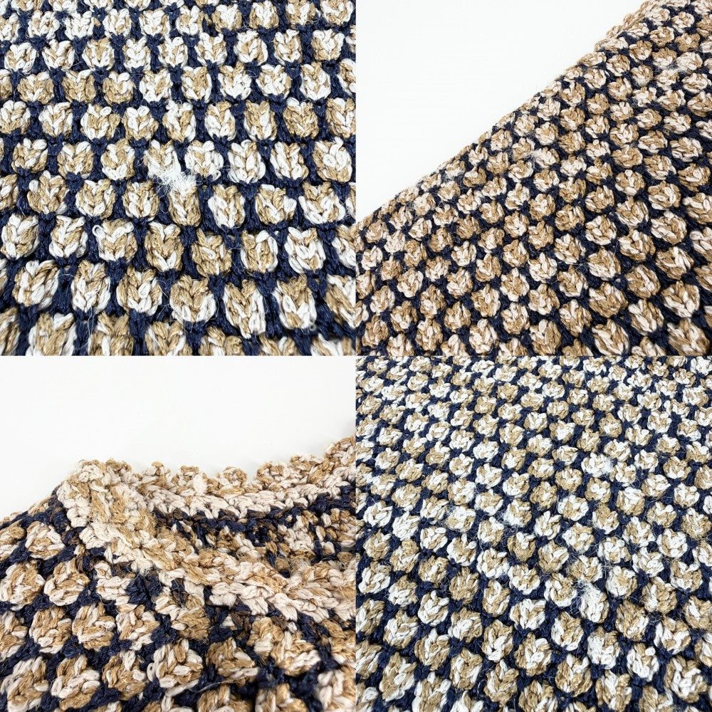 CHANEL シャネル ワンピース ノースリーブ アパレル 服 36 ブルー 青 ブラウン 茶 春 夏 レーヨン ナイロン レディース【中古品】