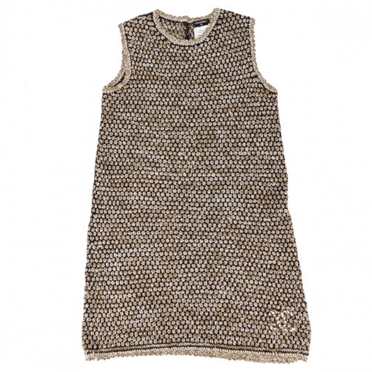 CHANEL シャネル ワンピース ノースリーブ アパレル 服 36 ブルー 青 ブラウン 茶 春 夏 レーヨン ナイロン レディース【中古品】