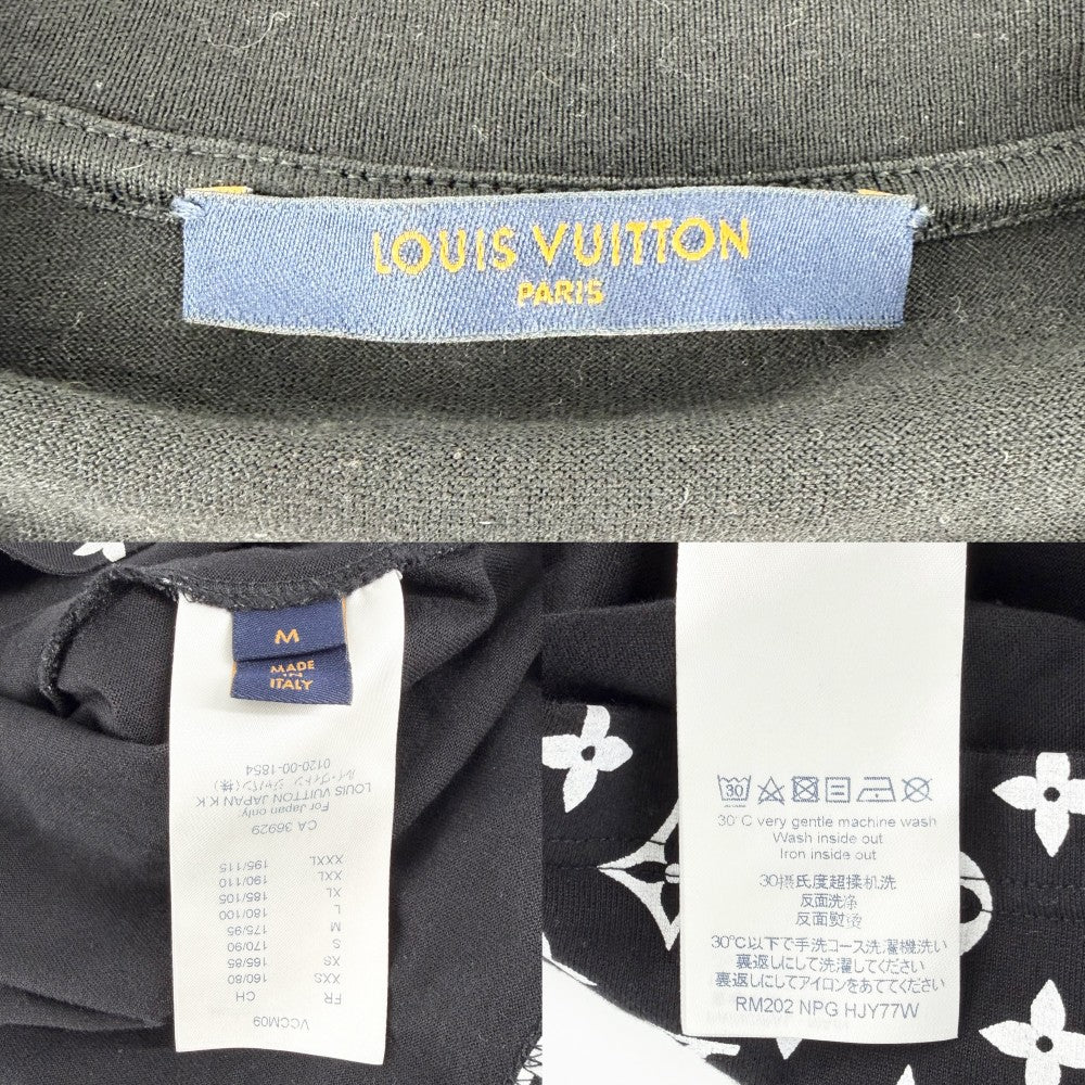 LOUIS VUITTON ルイヴィトン 半袖Ｔシャツ モノグラム グラディエント アパレル トップス 服 M ブラック 黒 ホワイト 白 春 夏 コットン メンズ【中古品】
