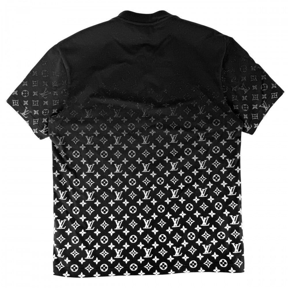 LOUIS VUITTON ルイヴィトン 半袖Ｔシャツ モノグラム グラディエント アパレル トップス 服 M ブラック 黒 ホワイト 白 春 夏 コットン メンズ【中古品】