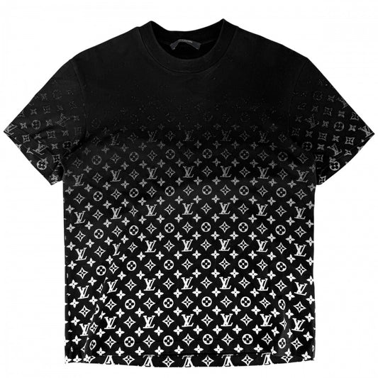 LOUIS VUITTON ルイヴィトン 半袖Ｔシャツ モノグラム グラディエント アパレル トップス 服 M ブラック 黒 ホワイト 白 春 夏 コットン メンズ【中古品】