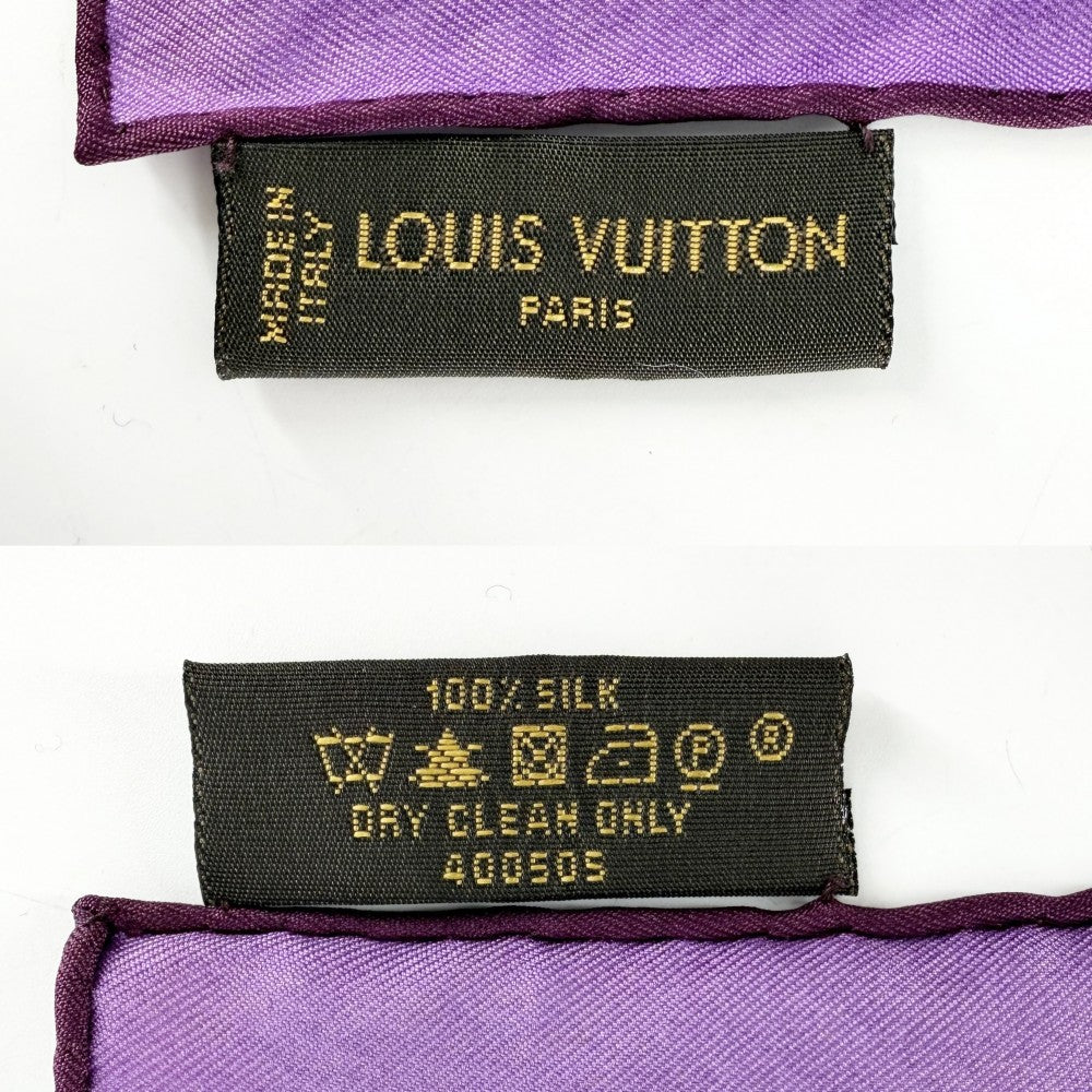 LOUIS VUITTON ルイヴィトン スカーフ モノグラム 大判 スカーフ ファッションアイテム シルク パープル系 マルチカラー レディース【中古品】