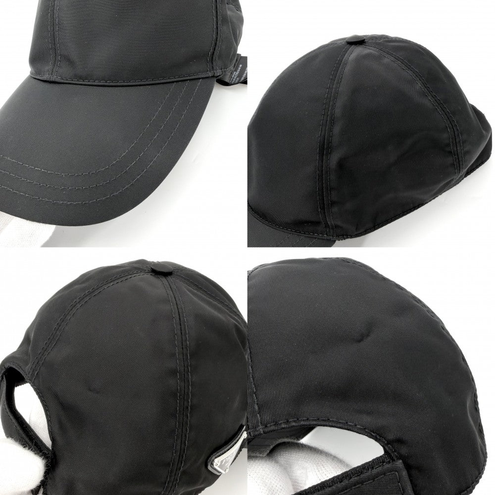 PRADA プラダ 帽子 トライアングルロゴ ベースボールキャップ ファッションアイテム RE-NYLON メンズ レディース 2HC274 ナイロン ブラック 黒 シルバー金具 ユニセックス【中古品】