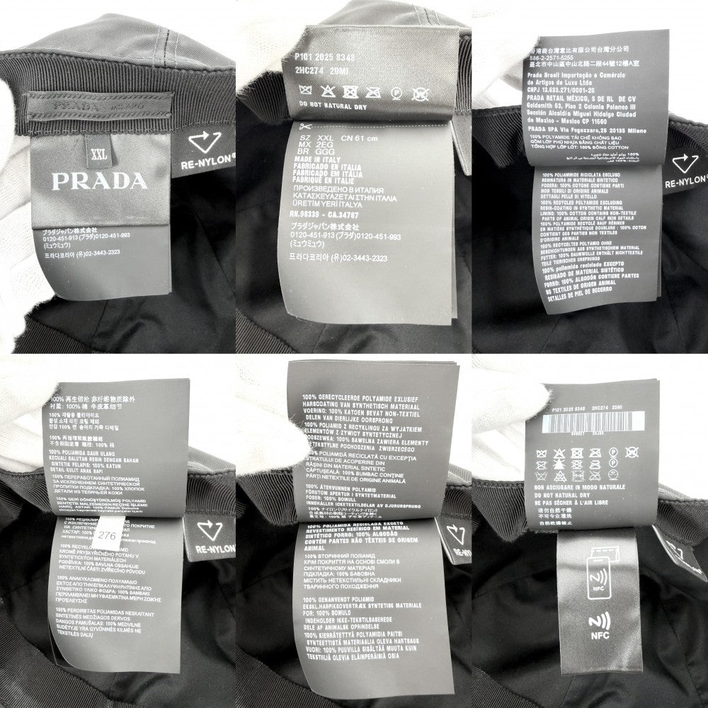 PRADA プラダ 帽子 トライアングルロゴ ベースボールキャップ ファッションアイテム RE-NYLON メンズ レディース 2HC274 ナイロン ブラック 黒 シルバー金具 ユニセックス【中古品】