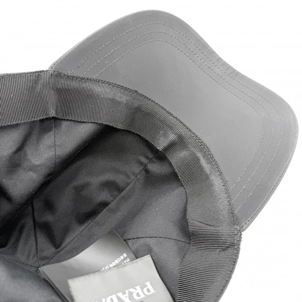 PRADA プラダ 帽子 トライアングルロゴ ベースボールキャップ ファッションアイテム RE-NYLON メンズ レディース 2HC274 ナイロン ブラック 黒 シルバー金具 ユニセックス【中古品】