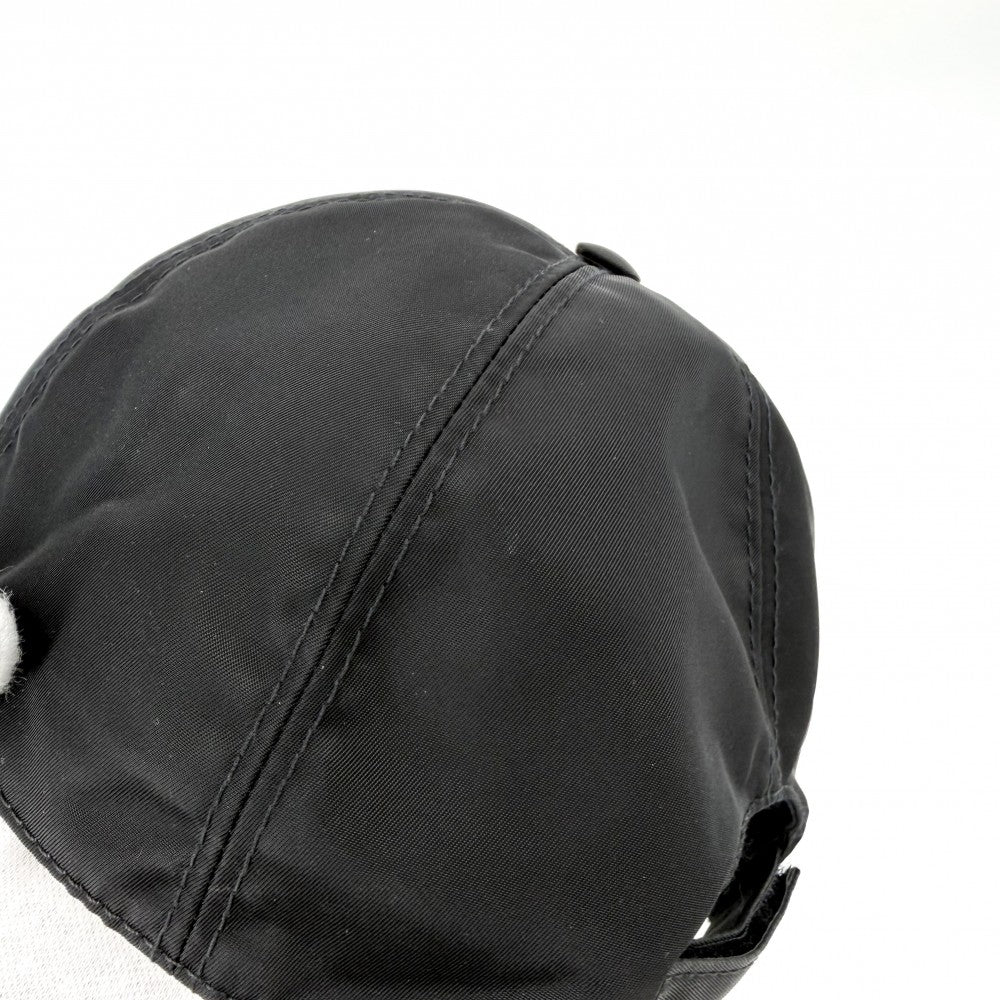 PRADA プラダ 帽子 トライアングルロゴ ベースボールキャップ ファッションアイテム RE-NYLON メンズ レディース 2HC274 ナイロン ブラック 黒 シルバー金具 ユニセックス【中古品】