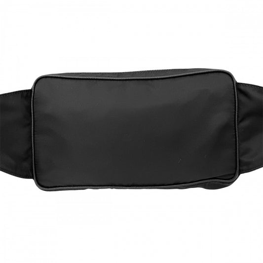 PRADA プラダ ボディバッグ ウエストバッグ トライアングルロゴ Re-Nylon ナイロン レザー ブラック 黒 シルバー金具 ユニセックス【中古品】