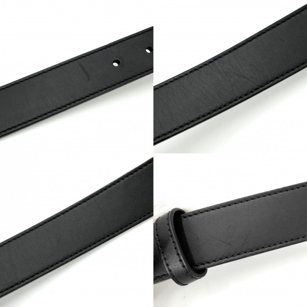 GUCCI グッチ ベルト GGマーモント ダブルG ファッションアイテム 小物 ‎414516 レザー ブラック 黒 アンティークゴールド金具 メンズ【中古品】