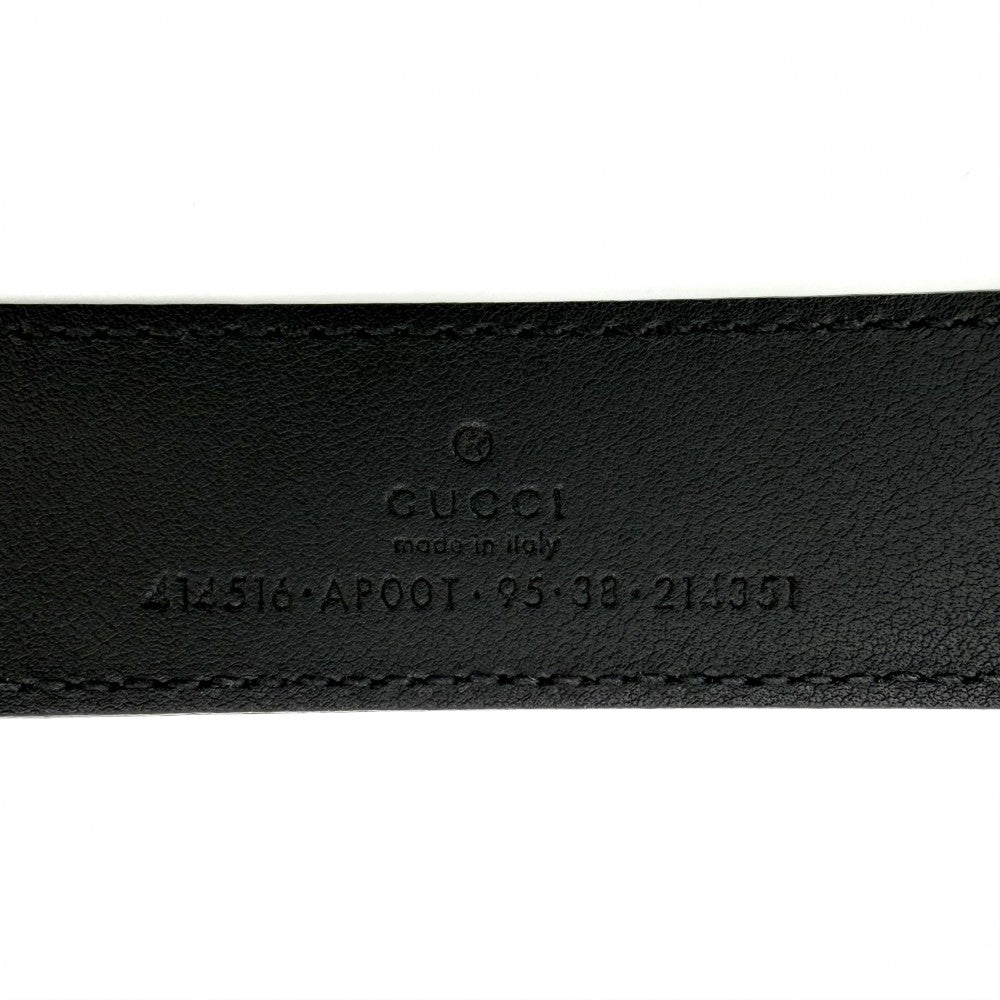 GUCCI グッチ ベルト GGマーモント ダブルG ファッションアイテム 小物 ‎414516 レザー ブラック 黒 アンティークゴールド金具 メンズ【中古品】