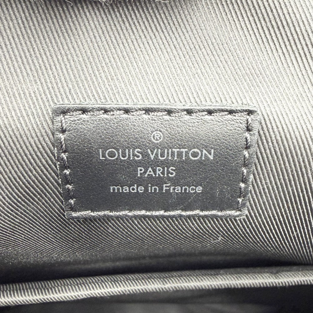 LOUIS VUITTON ルイヴィトン リュック クリストファー スリム バッグパック M58644 レザー ブラック 黒 ブラック×シルバー金具 メンズ【中古品】