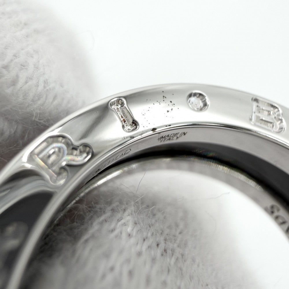 BVLGARI ブルガリ 指輪 ビーゼロワン セーブ・ザ・チルドレン B-ZERO1 リング 1バンド 52サイズ ジュエリー アクセサリー シルバー925 セラミック 約11号 ブラック 黒 レディース 約6.2g【中古品】