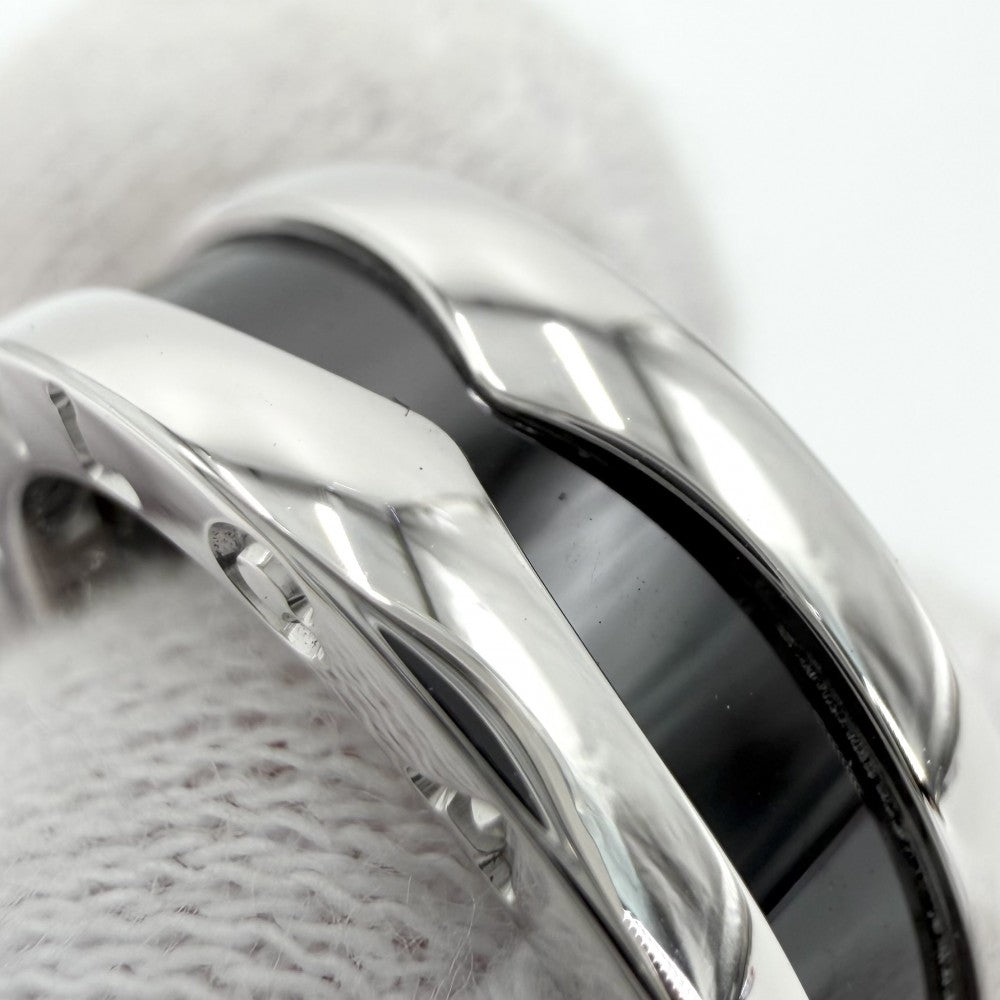 BVLGARI ブルガリ 指輪 ビーゼロワン セーブ・ザ・チルドレン B-ZERO1 リング 1バンド 52サイズ ジュエリー アクセサリー シルバー925 セラミック 約11号 ブラック 黒 レディース 約6.2g【中古品】