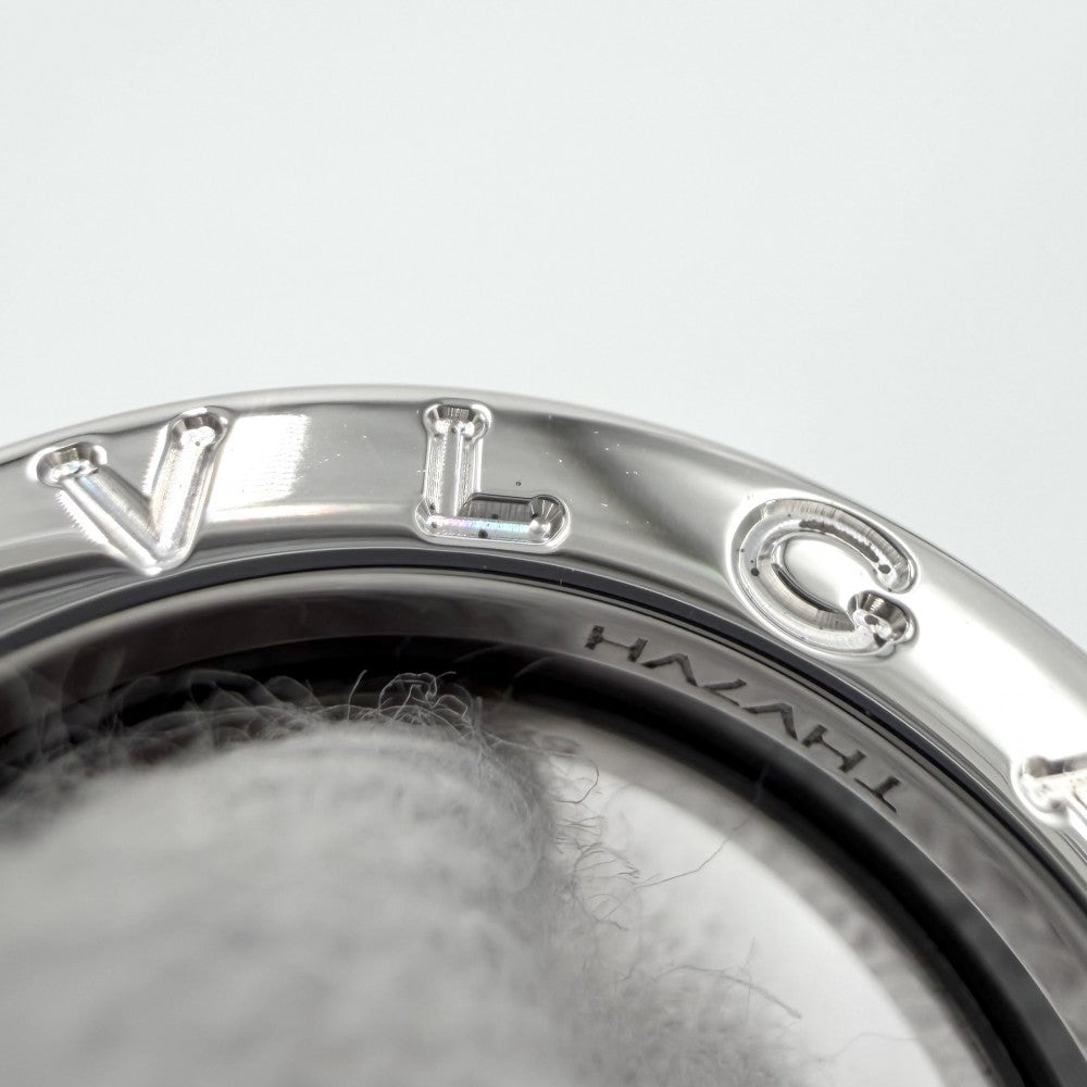BVLGARI ブルガリ 指輪 ビーゼロワン セーブ・ザ・チルドレン B-ZERO1 リング 1バンド 52サイズ ジュエリー アクセサリー シルバー925 セラミック 約11号 ブラック 黒 レディース 約6.2g【中古品】