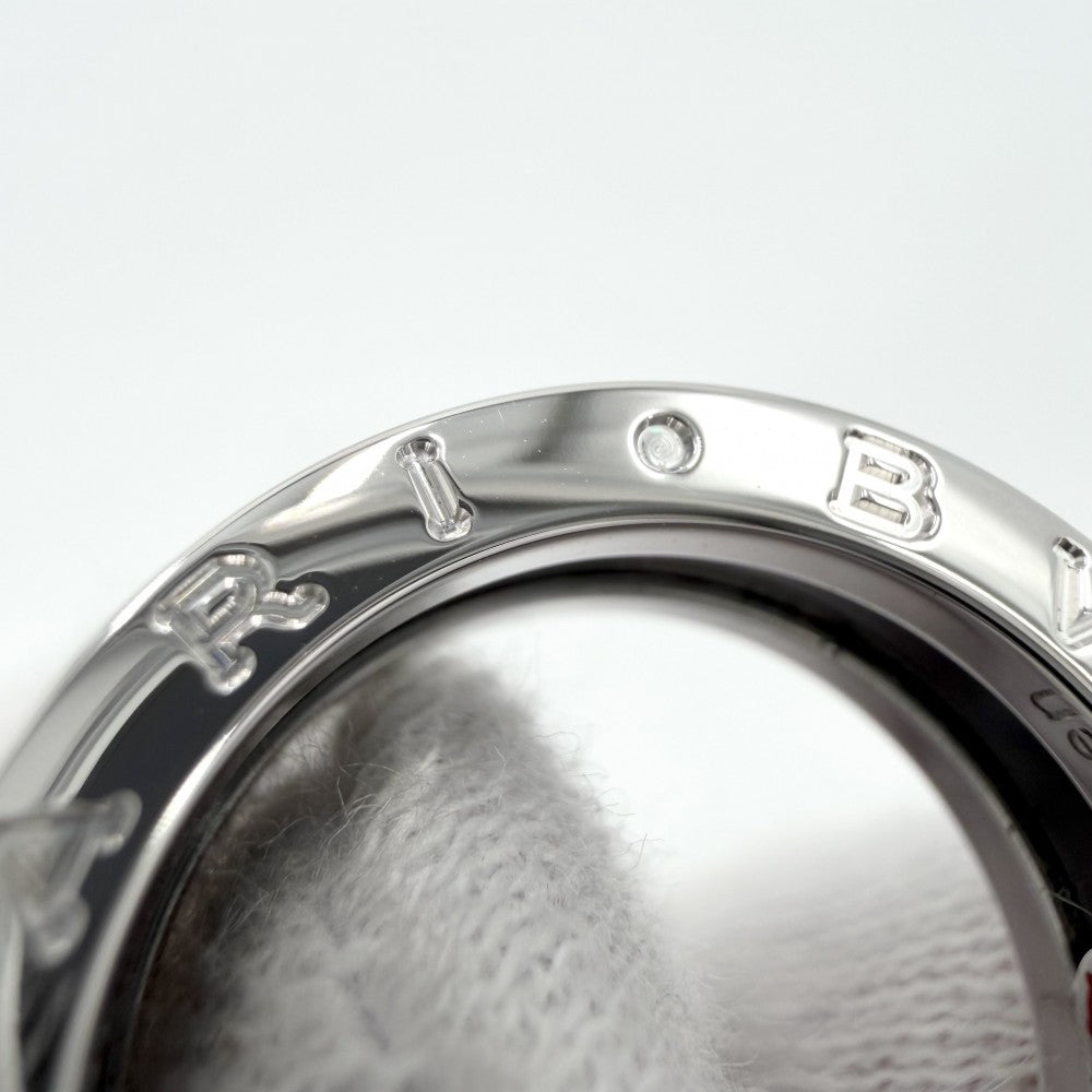 BVLGARI ブルガリ 指輪 ビーゼロワン セーブ・ザ・チルドレン B-ZERO1 リング 1バンド 52サイズ ジュエリー アクセサリー シルバー925 セラミック 約11号 ブラック 黒 レディース 約6.2g【中古品】