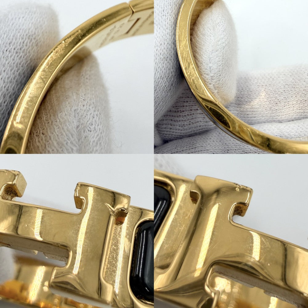 HERMES エルメス バングル クリックH PM ブレスレット アクセサリー 小物 ブラック 黒 ゴールド金具 レディース 約36.8g【中古品】
